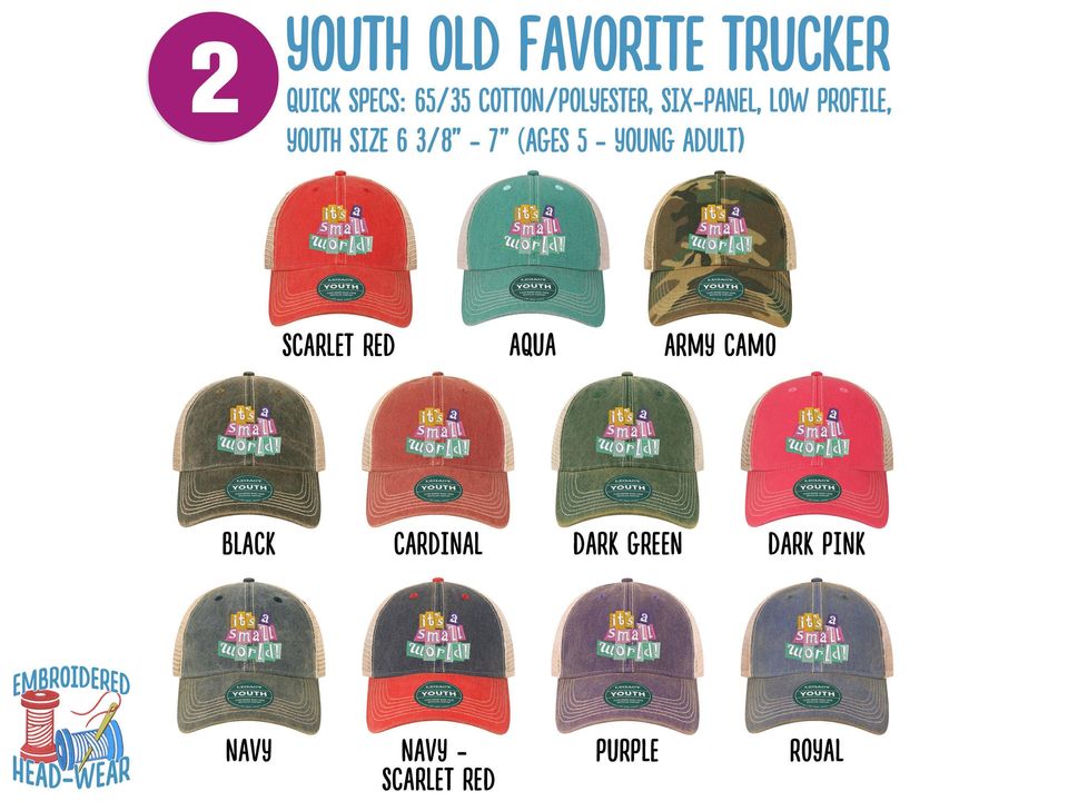 It's a Small World Embroidered Hat | Disney Small World Vintage Classic Style Cap