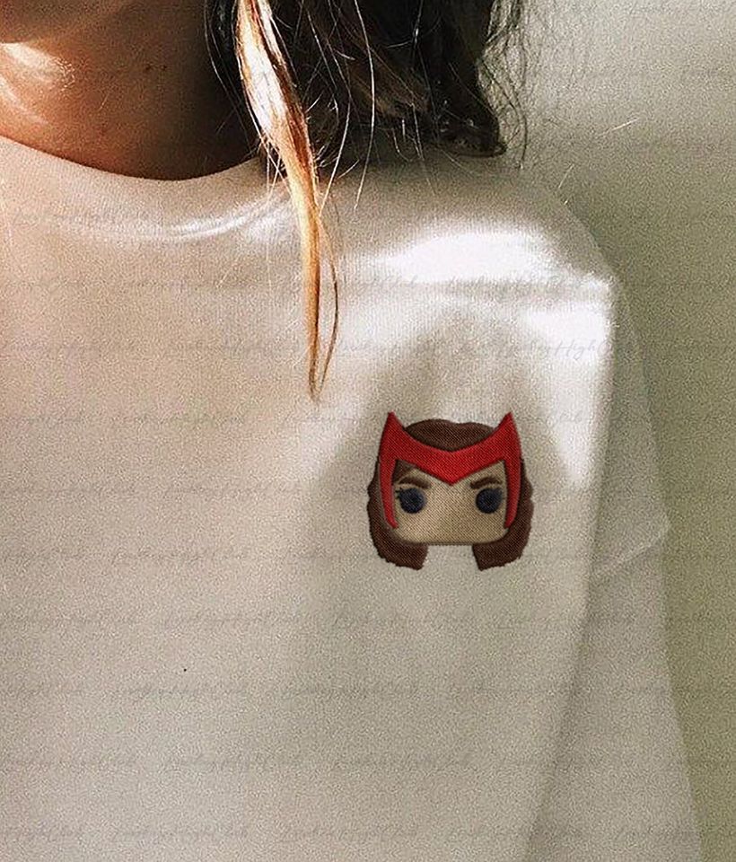 Wanda Vision Embroidered Sweatshirt  , Marvel Wandavision Embroidered