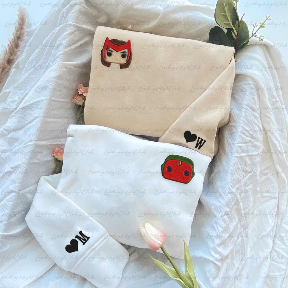 Wanda Vision Embroidered Sweatshirt  , Marvel Wandavision Embroidered