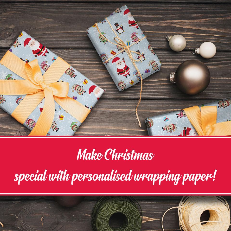 Labubu Xmas Santa Elves Wrapping Paper Custom Gift Wrap Merry Christmas paper
