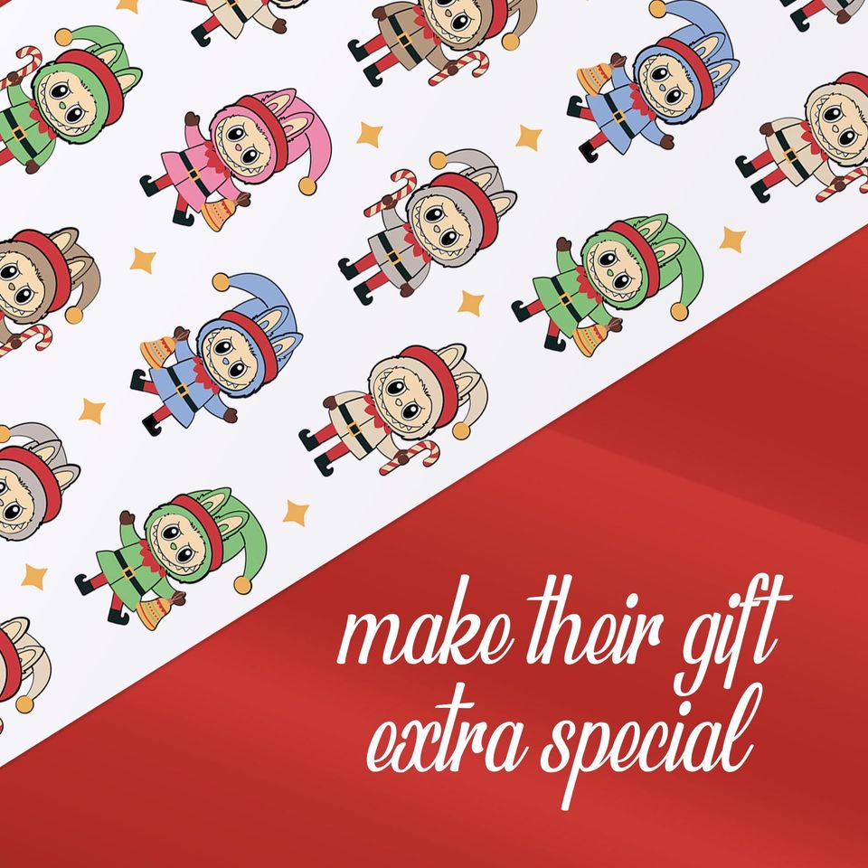 Labubu Xmas Elves Wrapping Paper Gift Wrap Christmas paper