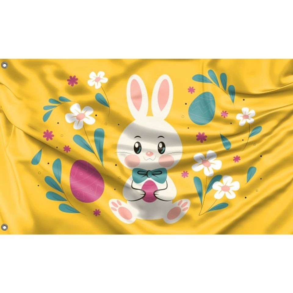 Easter Bunny Flag Unique Print