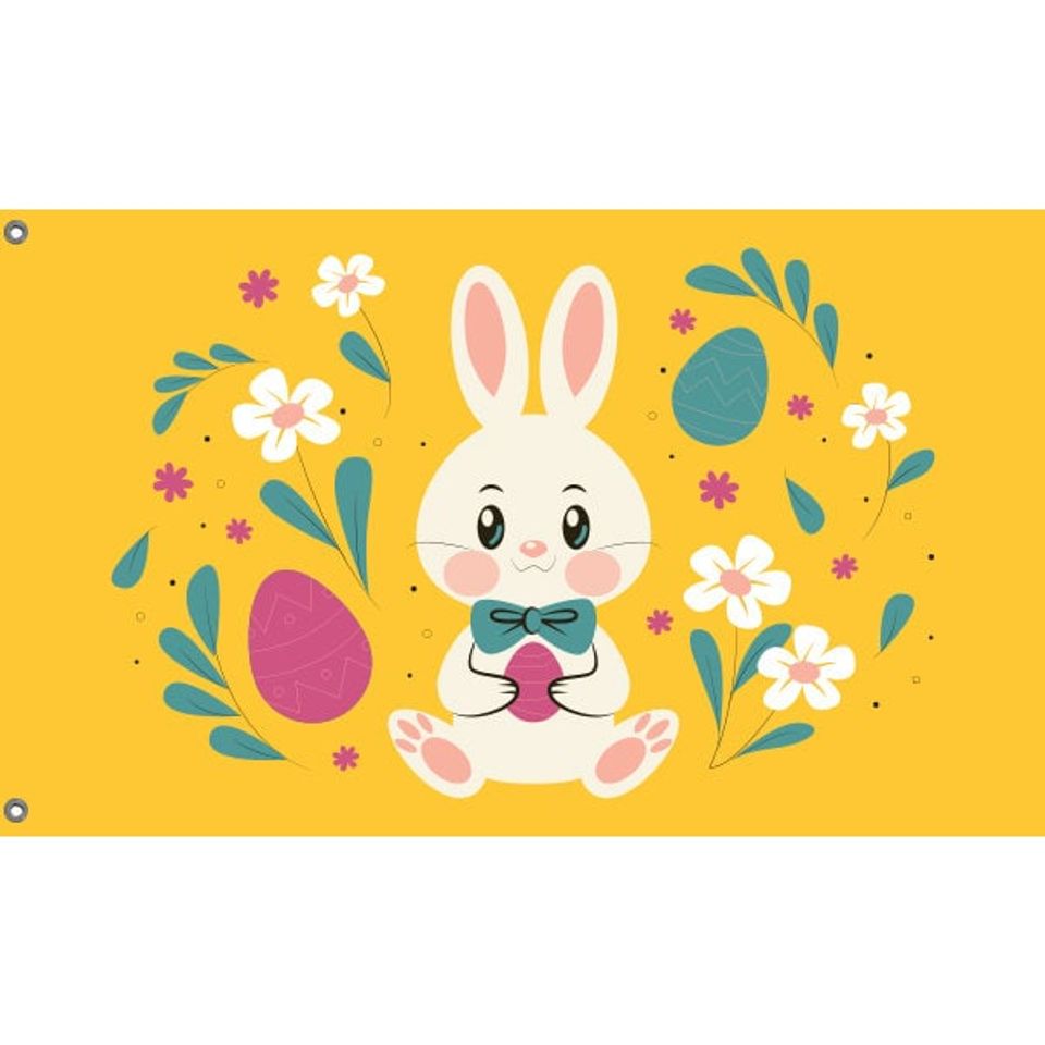 Easter Bunny Flag Unique Print