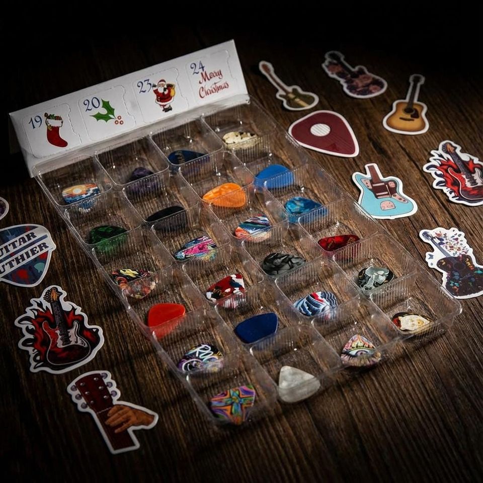 24-Day Guitar Advent Calendar 2025 with Guitar Pics and Accessories