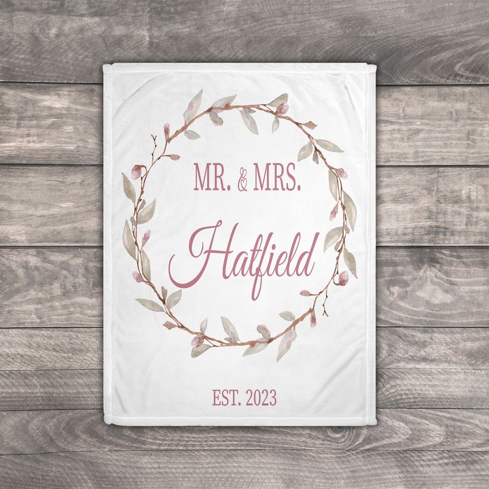 Mr And Mrs Blanket, Wedding Blanket , Anniversary Blanket, Couple