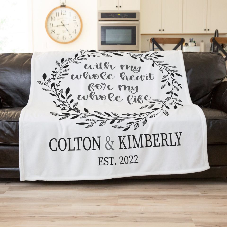 Personalized Wedding Blanket , Anniversary Blanket, Couple