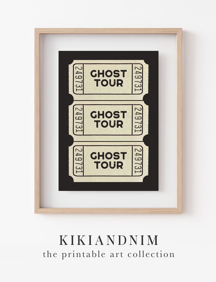 halloween | ghost tour ticket | cute halloween decor | halloween print | trendy halloween art