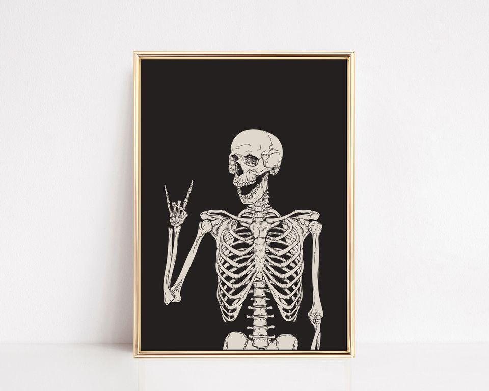 halloween printable wall art | halloween skeleton print | halloween decor