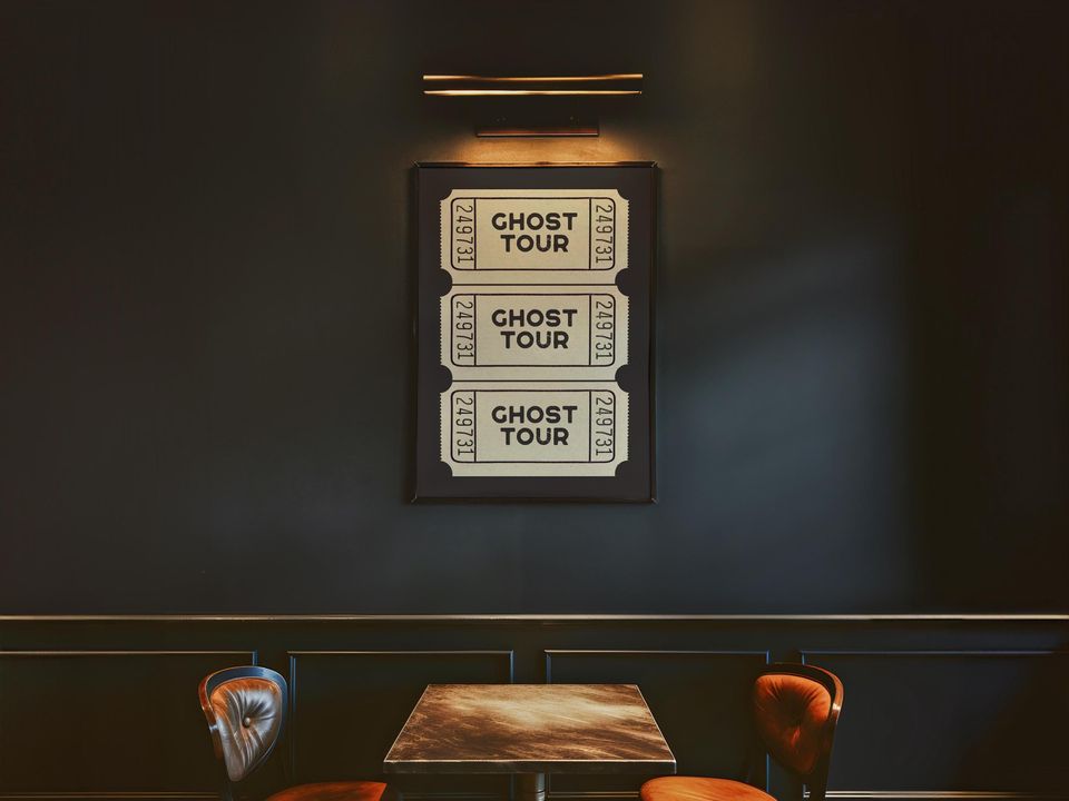 halloween | ghost tour ticket | cute halloween decor | halloween print | trendy halloween art