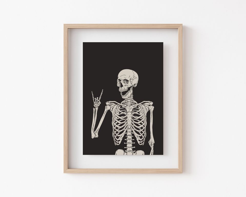 halloween printable wall art | halloween skeleton print | halloween decor