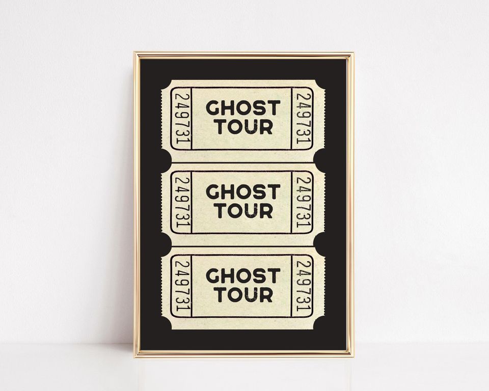 halloween | ghost tour ticket | cute halloween decor | halloween print | trendy halloween art