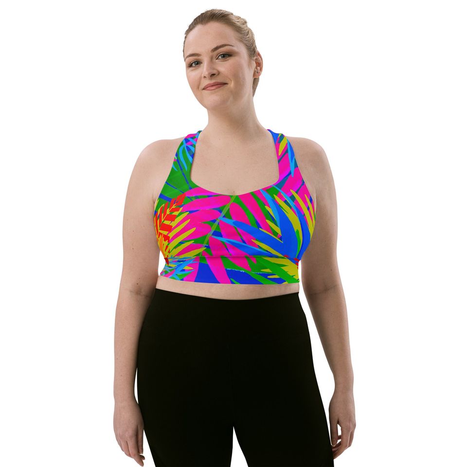 Tropical Jungle Longline Sports Bra