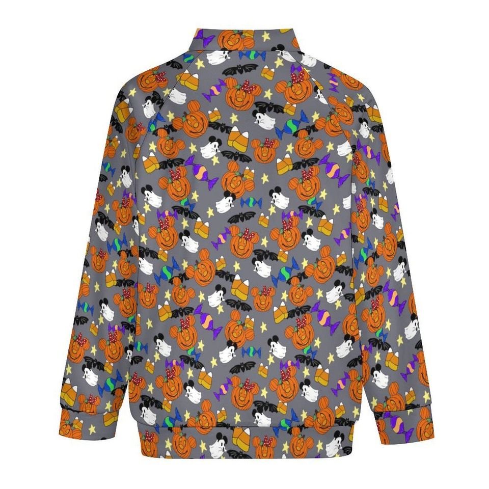 Mickey Pumpkins Zip-Up Jacket | Mickey Halloween Jacket | Halloween Scrub Jacket | Disney Parks Jacket | Disney Nurse Jacket