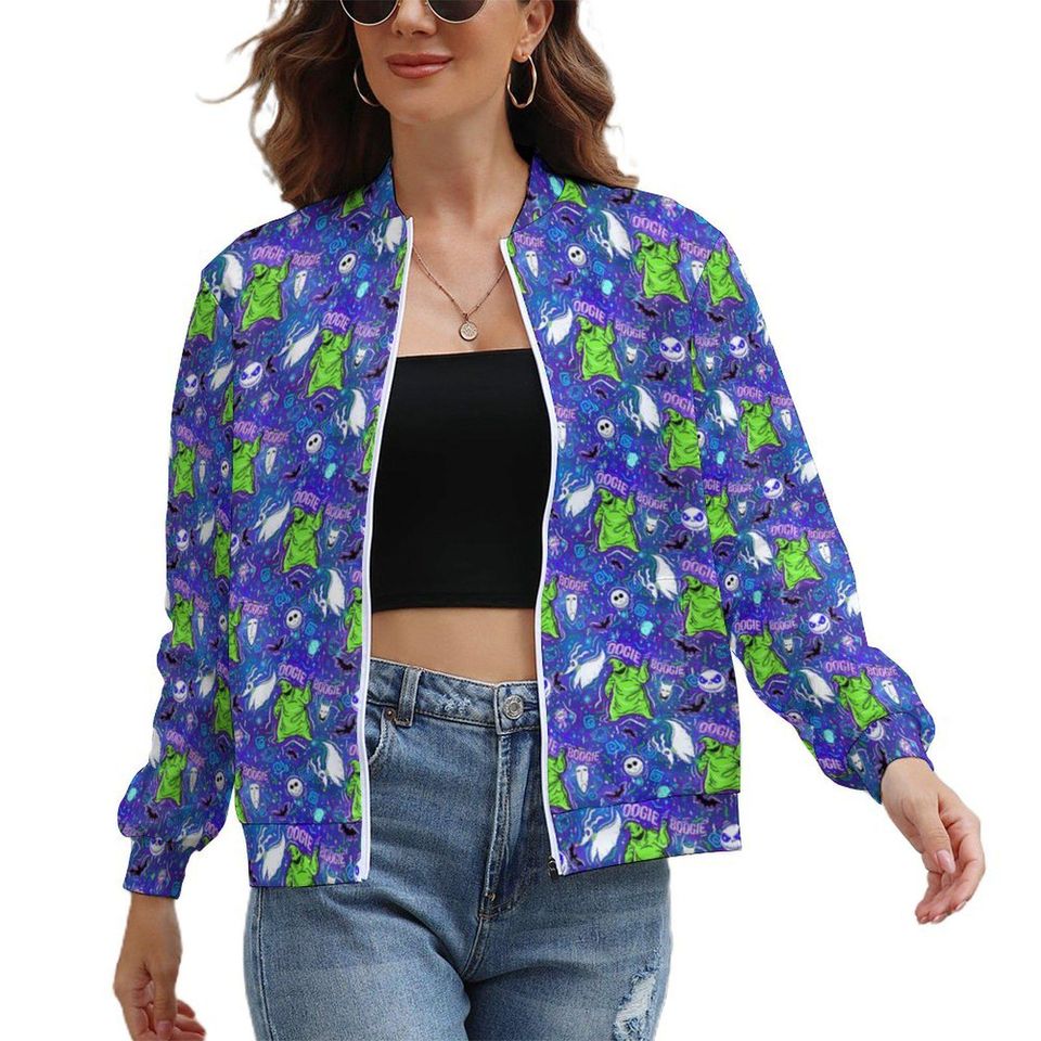 Oogie Boogie Zip-Up Jacket | Nightmare Before Christmas Jacket | Jack Skellington Scrub Jacket | Disney Jacket | Disney Nurse Jacket