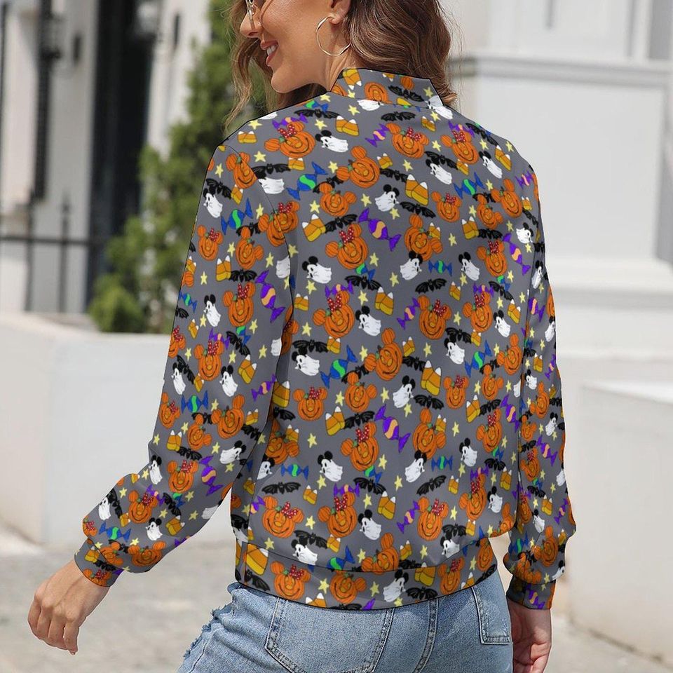 Mickey Pumpkins Zip-Up Jacket | Mickey Halloween Jacket | Halloween Scrub Jacket | Disney Parks Jacket | Disney Nurse Jacket