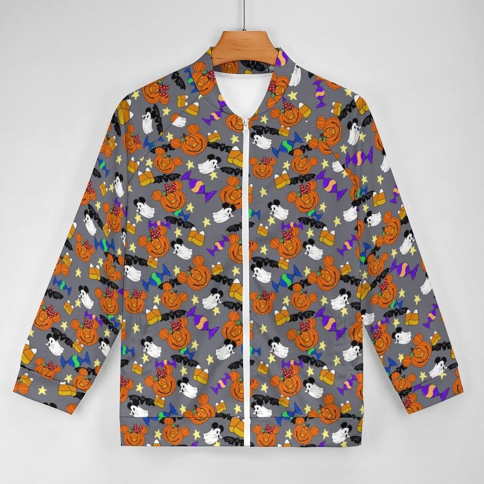 Mickey Pumpkins Zip-Up Jacket | Mickey Halloween Jacket | Halloween Scrub Jacket | Disney Parks Jacket | Disney Nurse Jacket