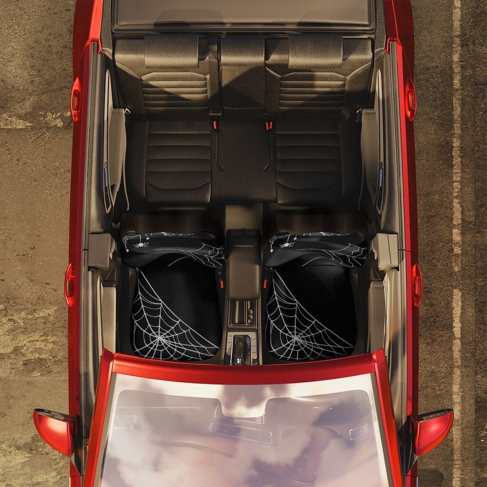 Spider Web Seat Covers Goth Car Accessories Gothic Car Accessories Spiders Halloween Spooky Car Accessories Goth Car Seat Cover Web Witch