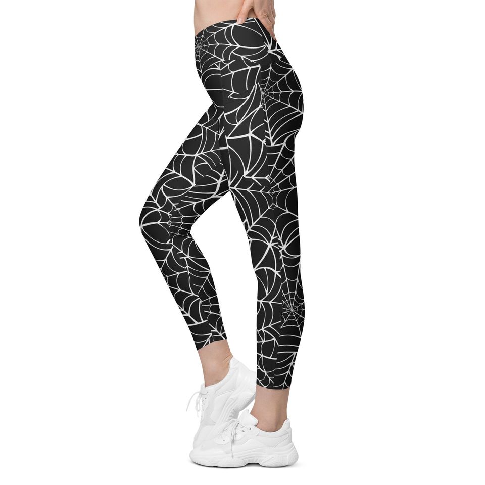 Spiderweb Crossover Leggings with Pockets