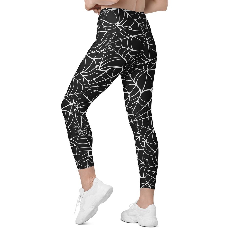 Spiderweb Crossover Leggings with Pockets