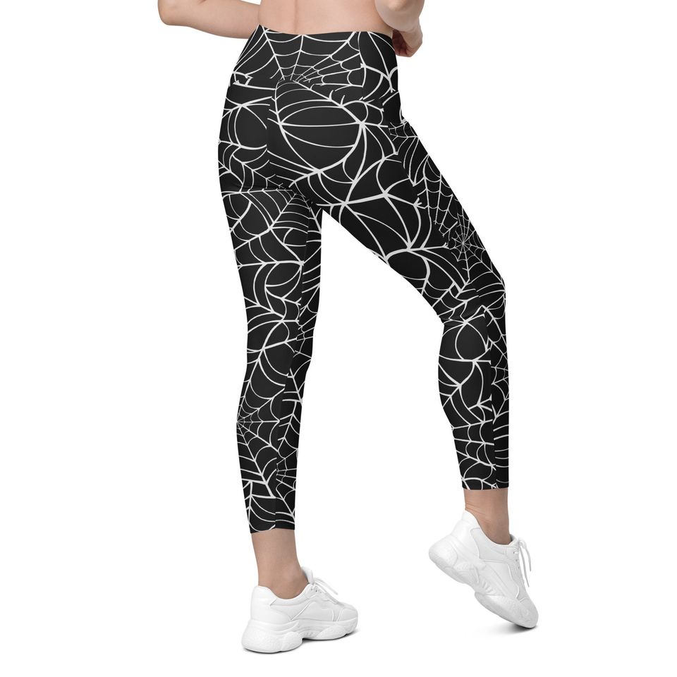 Spiderweb Crossover Leggings with Pockets