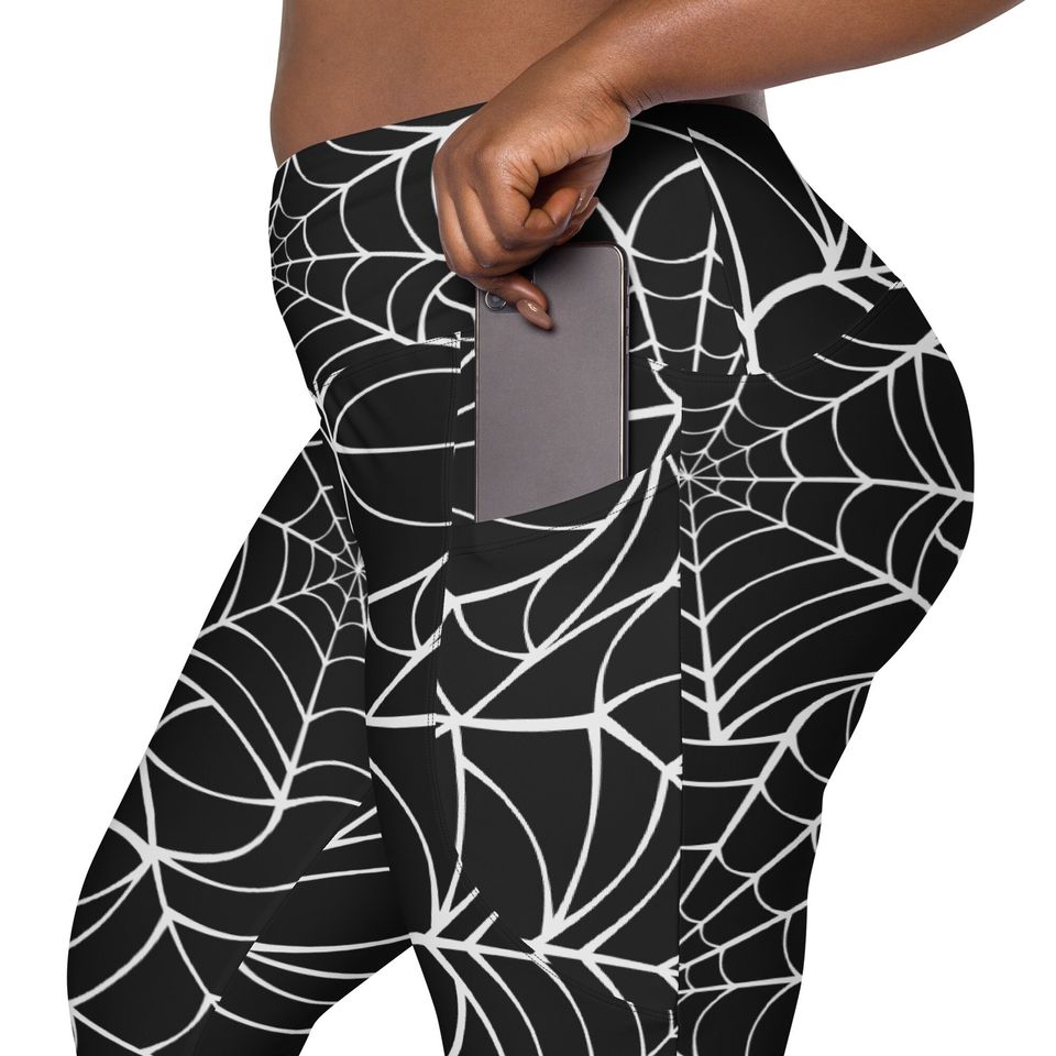Spiderweb Crossover Leggings with Pockets
