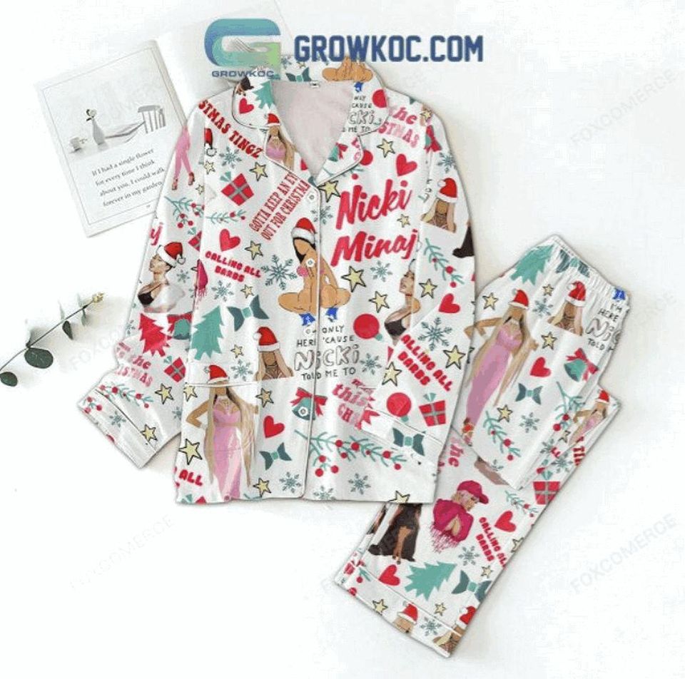 Nicki Minaj Calling All Barbs Christmas Pajamas Set