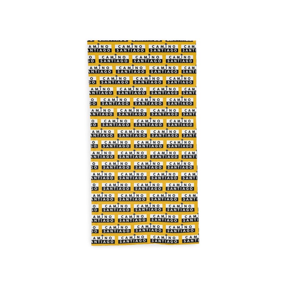 Camino de Santiago Design Tube Scarf Yellow with Black Lettering