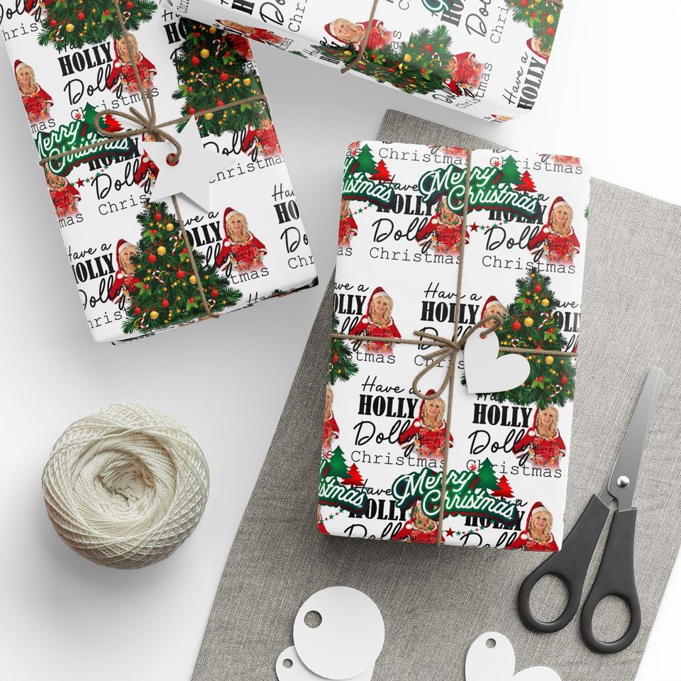 Dolly Parton Have a Holly Dolly Christmas Gift Wrap Paper