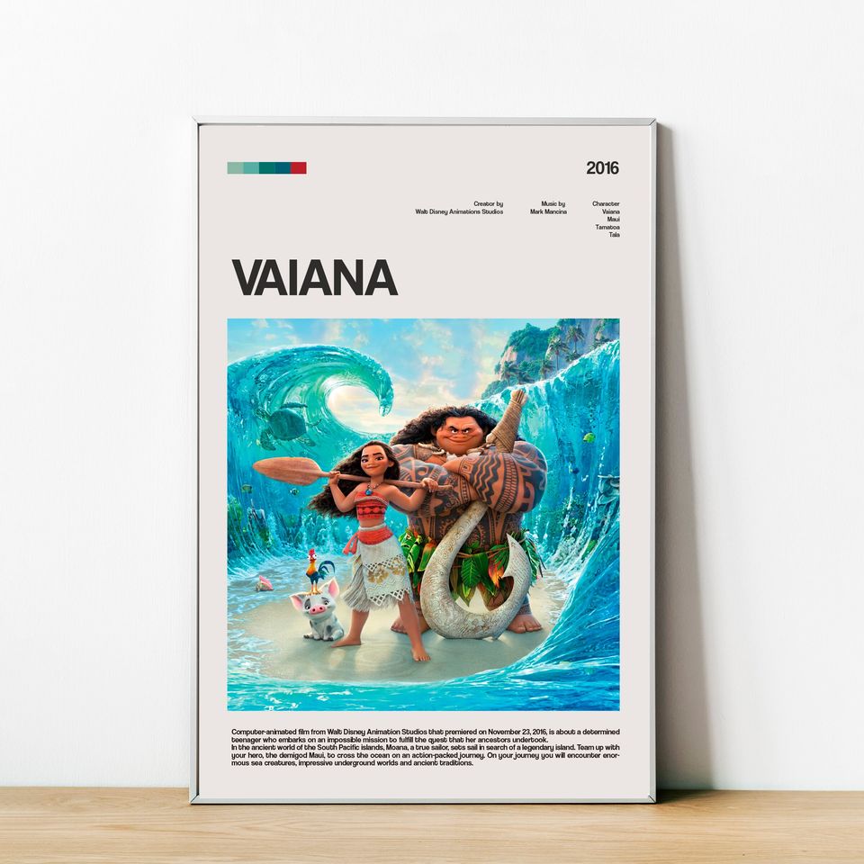 Moana Princess, Disney poster, art decoration