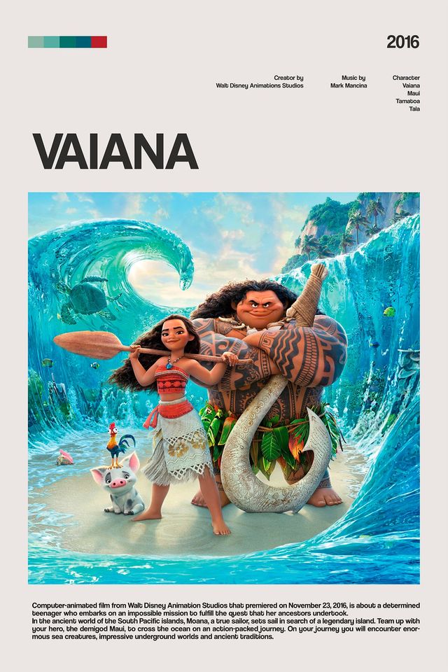 Moana Princess, Disney poster, art decoration