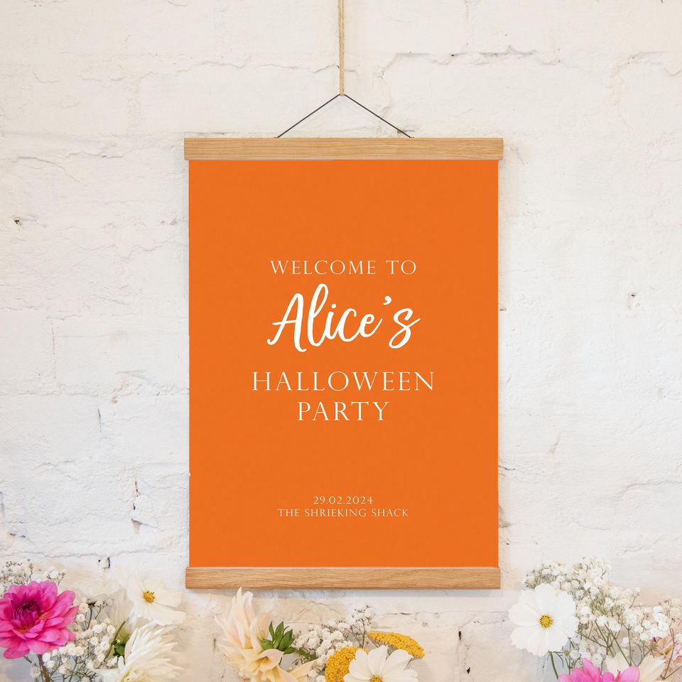 Halloween poster sign for welcome to a Halloween party