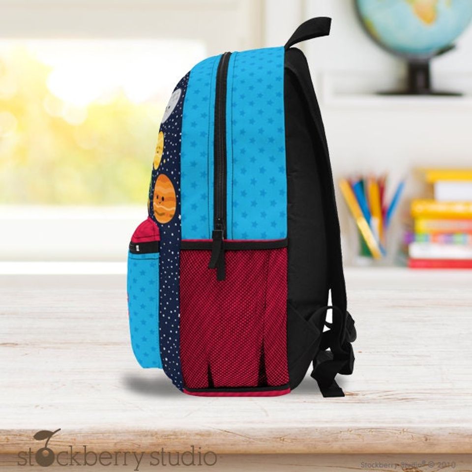 Space Backpack Personalized Name Kids Back to School Custom Sun Moon Spaceship Kids Back pack Holiday Travel Vacation Bag Boys Space Gift