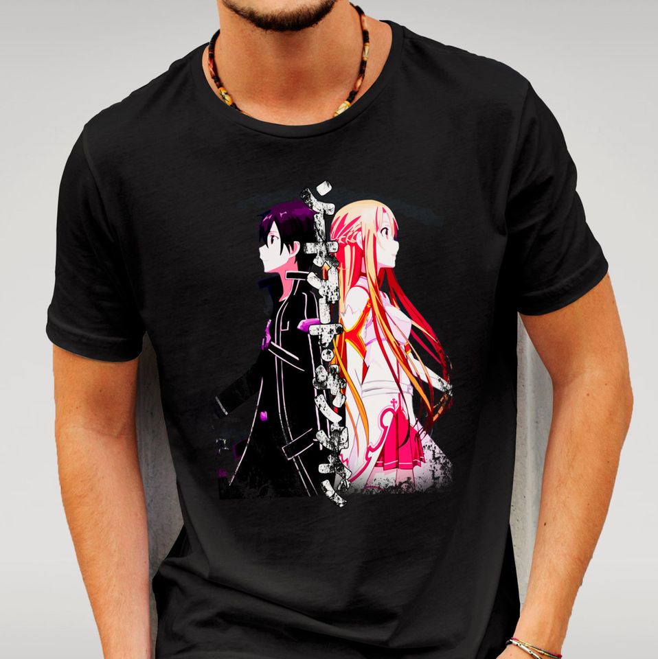 Sword Art Online Kirito and Asuna Anime Tshirt