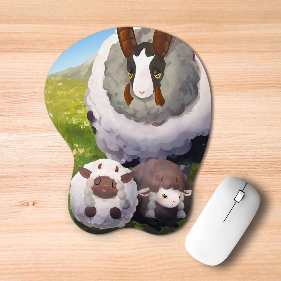 Dubwool, Wooloo, and Shiny Wooloo 3D wrist mousepad PKM