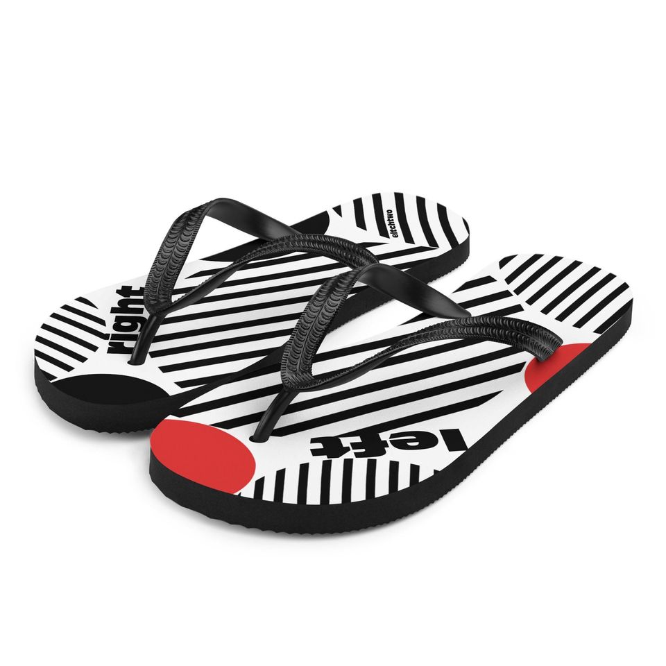 Left and Right Stripes Flip-Flops