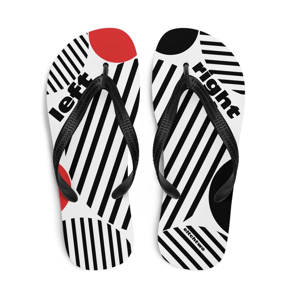 Left and Right Stripes Flip-Flops