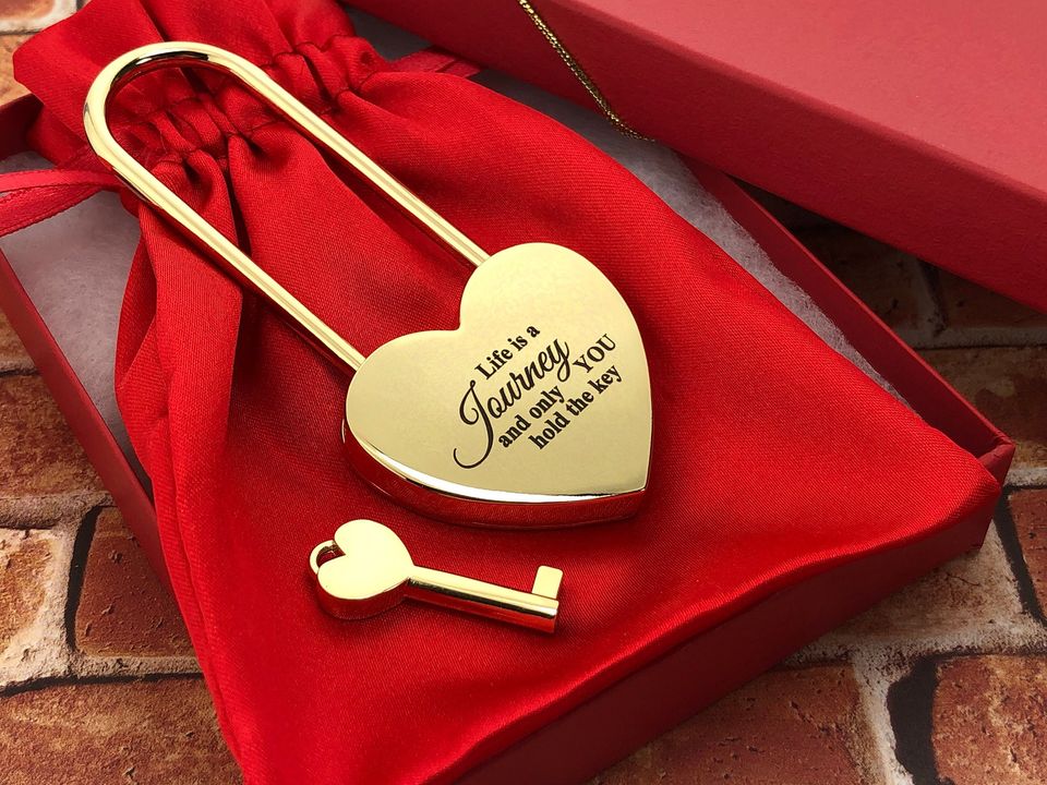 Personalized Wedding Love Lock Custom Engraved Couple Padlock, Valentines Day Romantic Lover