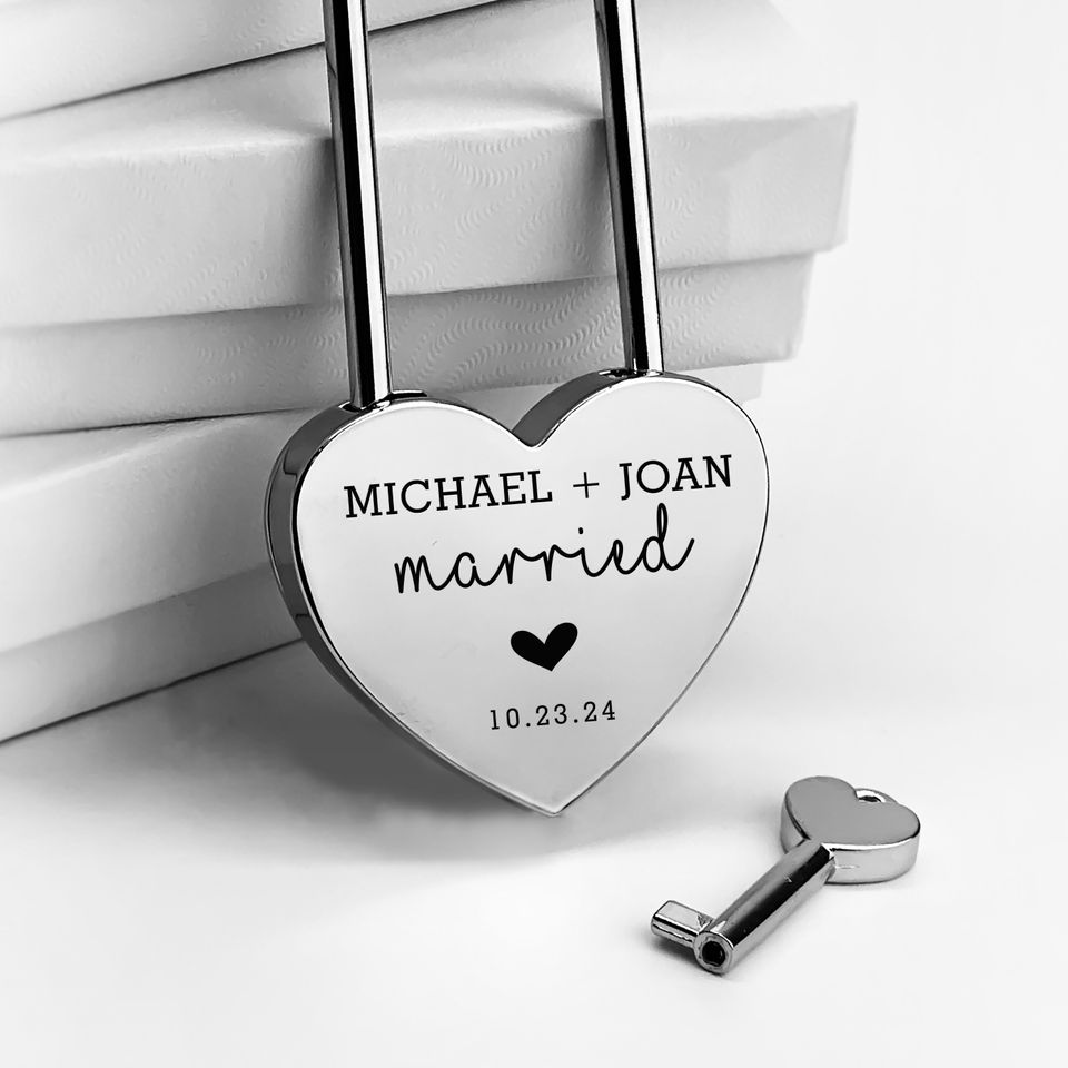 Wedding Keepsake Personalized Silver Love Lock