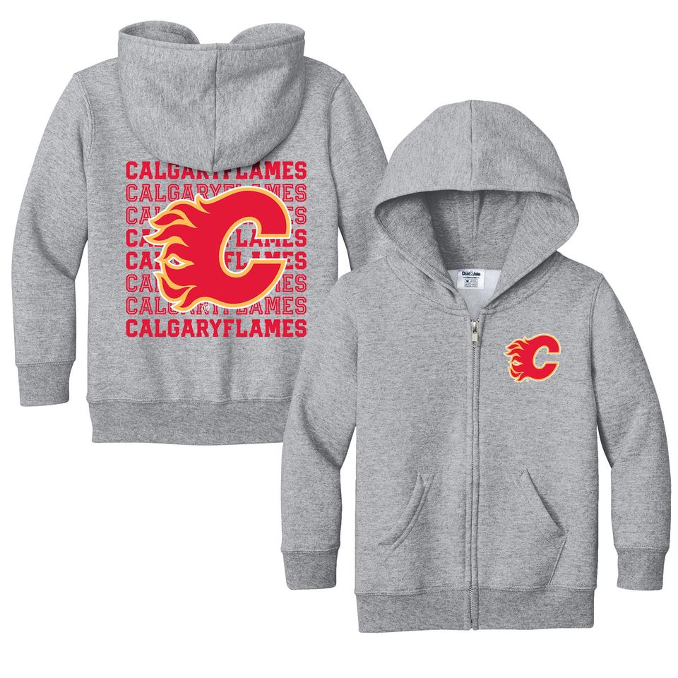 Calgary Flames "Retro" Full Zip Sweatshirt - NHL Hockey Kids Apparel