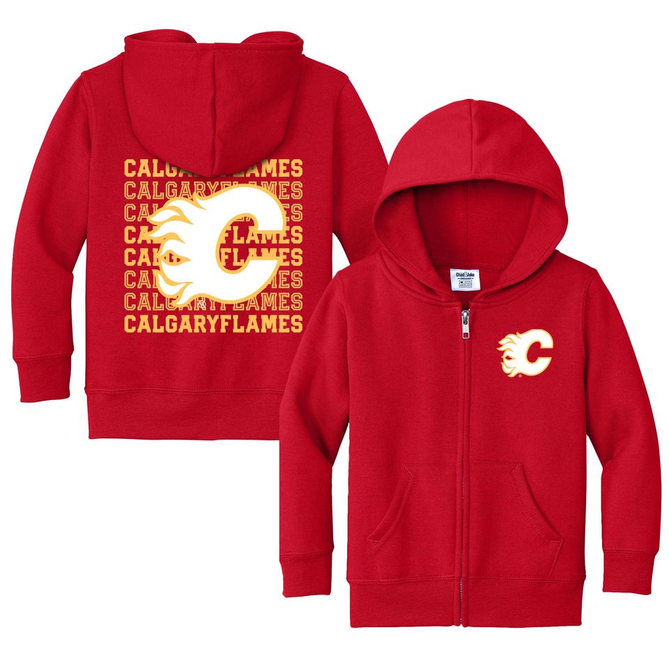 Calgary Flames "Retro" Full Zip Sweatshirt - NHL Hockey Kids Apparel