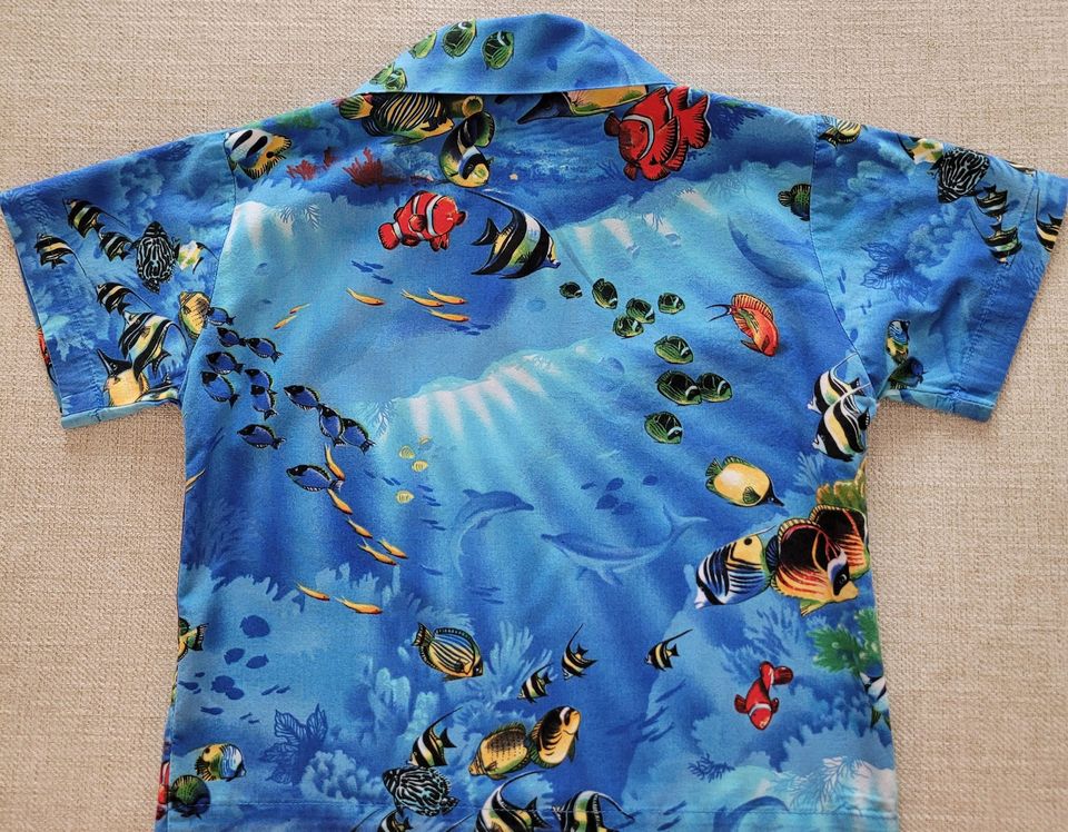 Boy's Hawaiian Shirt PACIFIC LEGEND Child's Hawaiian Shirt Made In Hawaii Kids Aloha Shirt Coral Reef Fish 100% Cotton Child Size 2T