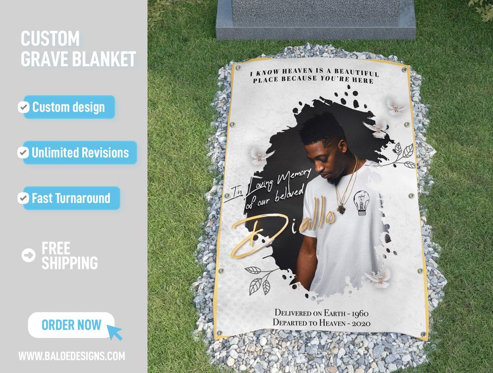 Custom Grave Blanket, Custom Memorial Grave Blanket