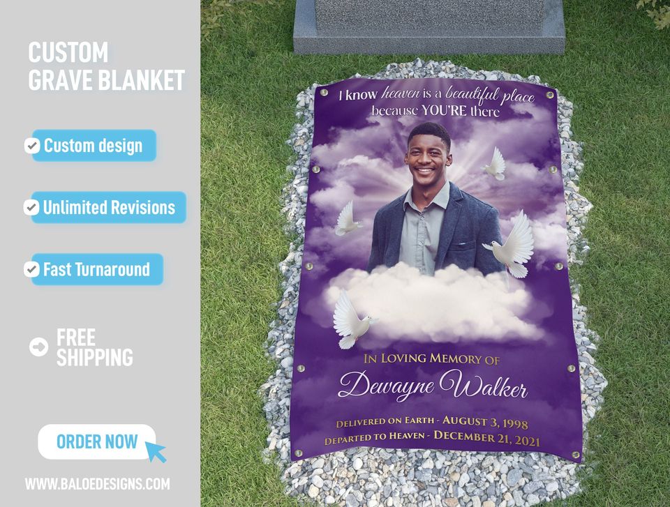 Custom Grave Blanket, Custom Memorial Grave Blanket, In Loving Memory Sign