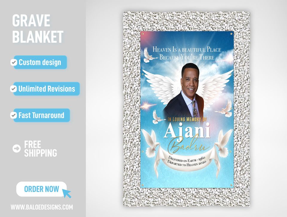 Custom Grave Blanket, Custom Memorial Grave Blanket