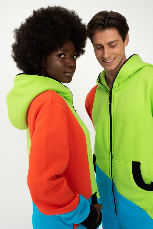 Tricolor Men's Hooded Jumpsuit