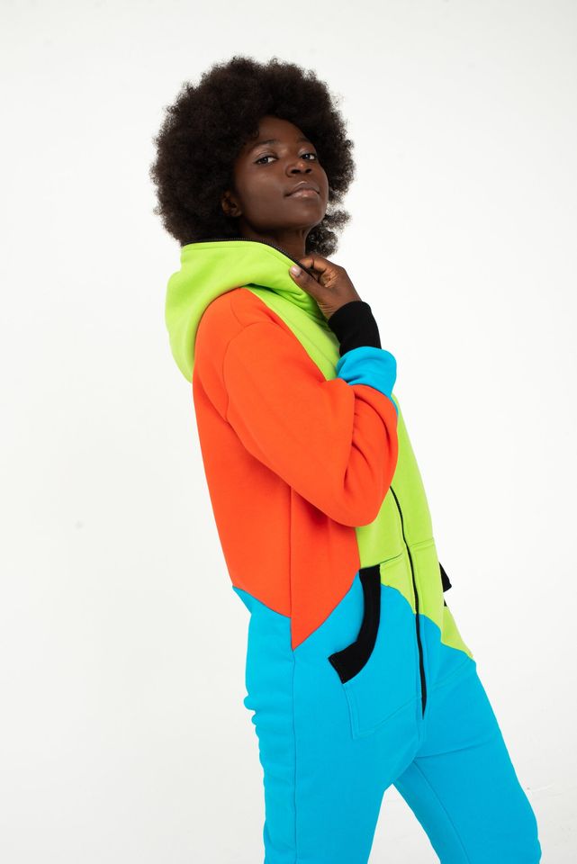 Tricolor Men's Hooded Jumpsuit