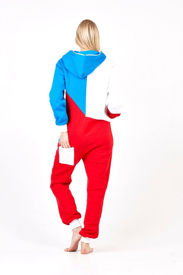 Tricolor Hooded Men's Jumpsuit