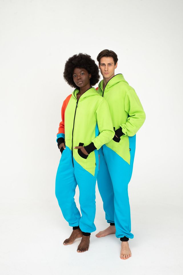 Tricolor Men's Hooded Jumpsuit