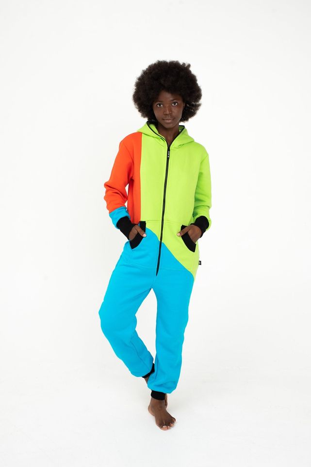 Tricolor Men's Hooded Jumpsuit