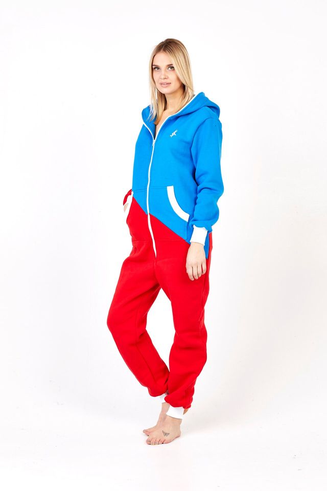 Tricolor Hooded Men's Jumpsuit